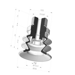 Suction Cup 2.5 Bellows Series 96C Ø 35MM