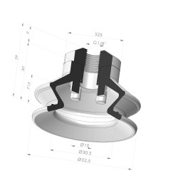 1.5 Bellows Suction Cup Series 97B Ø 52.5MM