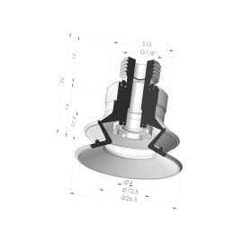 1.5 Bellows Suction Cup Series 97C Ø 26.5MM