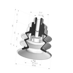 2.5 Bellows Suction Cup Series 96C Ø 35MM