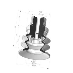 2.5 Bellows Suction Cup Series 96C Ø 35MM