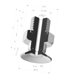 Flat Suction Cup Series PFTM Ø 16MM