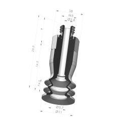 2.5 Bellows Suction Cup Series 96C Ø 11MM