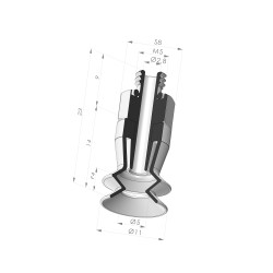 1.5 Bellows Suction Cup Series 97B Ø 10MM