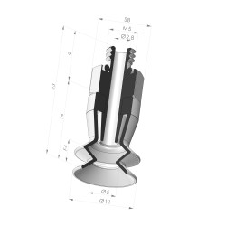 1.5 Bellows Suction Cup Series 97C Ø 10MM