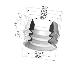 Bellow-type seal series TIG Ø 25 mm