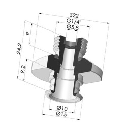 Separable Male Fitting 1/4G - with Filter