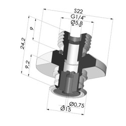 Separable Male Fitting 1/4G - with Spray Nozzle