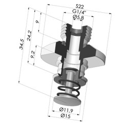 Separable Male Fitting 1/4G - with Check Valve