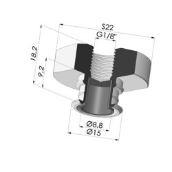 Separable Female Fitting 1/8G - with Filter
