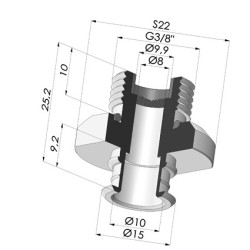 Separable Male Fitting 3/8G - with Filter