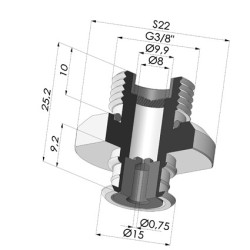 Separable Male Fitting 3/8G - with Spray Nozzle