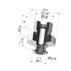 Separable Male Fitting 1/4G - with Spray Nozzle