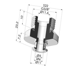 Separable Male Fitting 3/8G