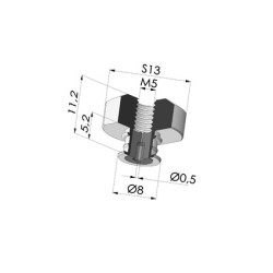 Separable Female Fitting M5 - with Spray Nozzle
