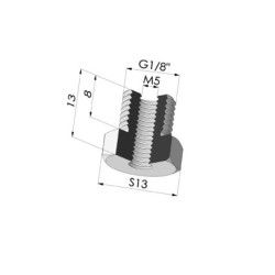 Adaptor - Male 1/8G - Female M5