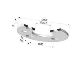 Disc for fitting 9MG18A/38A/12A - Aluminium