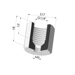 Adaptor - Female G1/4" - Female M6