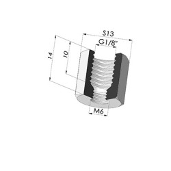 Adaptor - Female 1/8G - Female M6