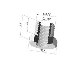 Adaptor - Male 1/4G - Female 1/8G