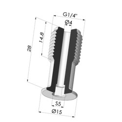 Screw G1/4" - Head Ø 15 mm - L 28 mm