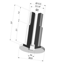 Screw G1/4" - Head Ø 25 mm - L 37 mm