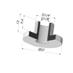Adaptor - Male G1/4" - Female G1/8"
