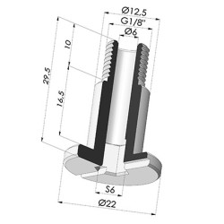 Screw 1/8G - Head Ø 22 mm - L 29.5 mm