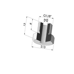 Adaptor - Male 1/8G - Female M5