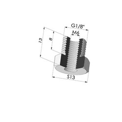 Adaptor - Male 1/8G - Female M6
