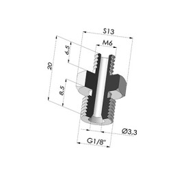 Adaptor - Male 1/8G - Male M6