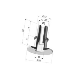 Screw G1/8" - Head Ø 25 mm - L 25 mm