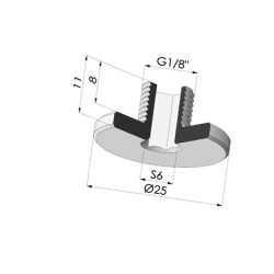 Screw 1/8G - Head Ø 25 mm - L 11 mm
