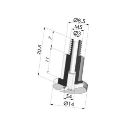 Screw M5 - Head Ø 14 mm - L 20.5 mm