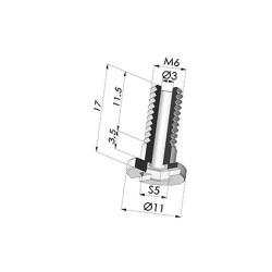 Screw M6 - Head Ø 11 mm - L 17 mm