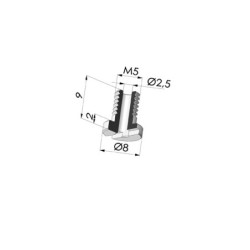 Screw M5 - Head Ø 8 mm - L 9 mm