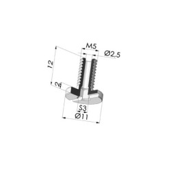 Screw M5 - Head Ø 11 mm - L 12 mm