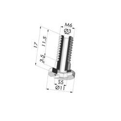 Screw M6 - Head Ø 11 mm - L 17 mm