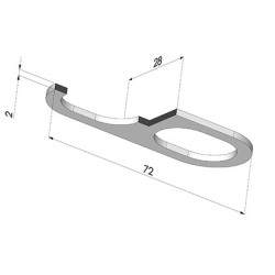 Suction Cup 4BO Reinforcement Sealing Lip 72x28 mm
