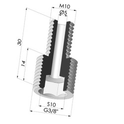 Adaptator - Male M10/150 - Male G3/8"