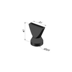 Flat End Piece - Ø25 mm