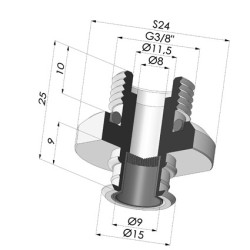 Separable Male Fitting 3/8G - with Filter