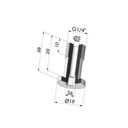 Screw G1/4" - Head Ø 19 mm - L 28 mm