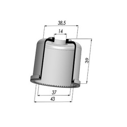 Tulip sleeve - Øout. 43MM - Øint. 37MM - H 39MM