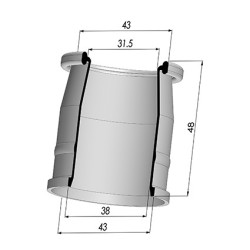 Tulip sleeve - Øout. 43MM - Øint. 38MM - H 48MM