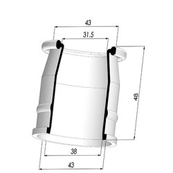 Tulip sleeve - Øout. 43MM - Øint. 38MM - H 48MM