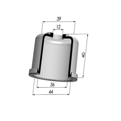 Tulip sleeve - Øout. 44MM - Øint. 36MM - H 40MM