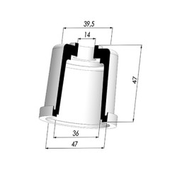Tulip Sleeve - OD 47 mm - ID 36 mm - H 47 mm