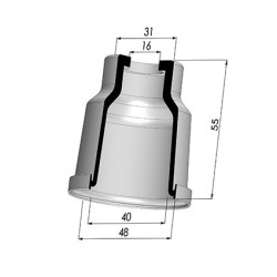Tulip Sleeve - OD 48 mm - ID 40 mm - H 55 mm
