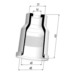Tulip Sleeve - OD 48 mm - ID 40 mm - H 65 mm